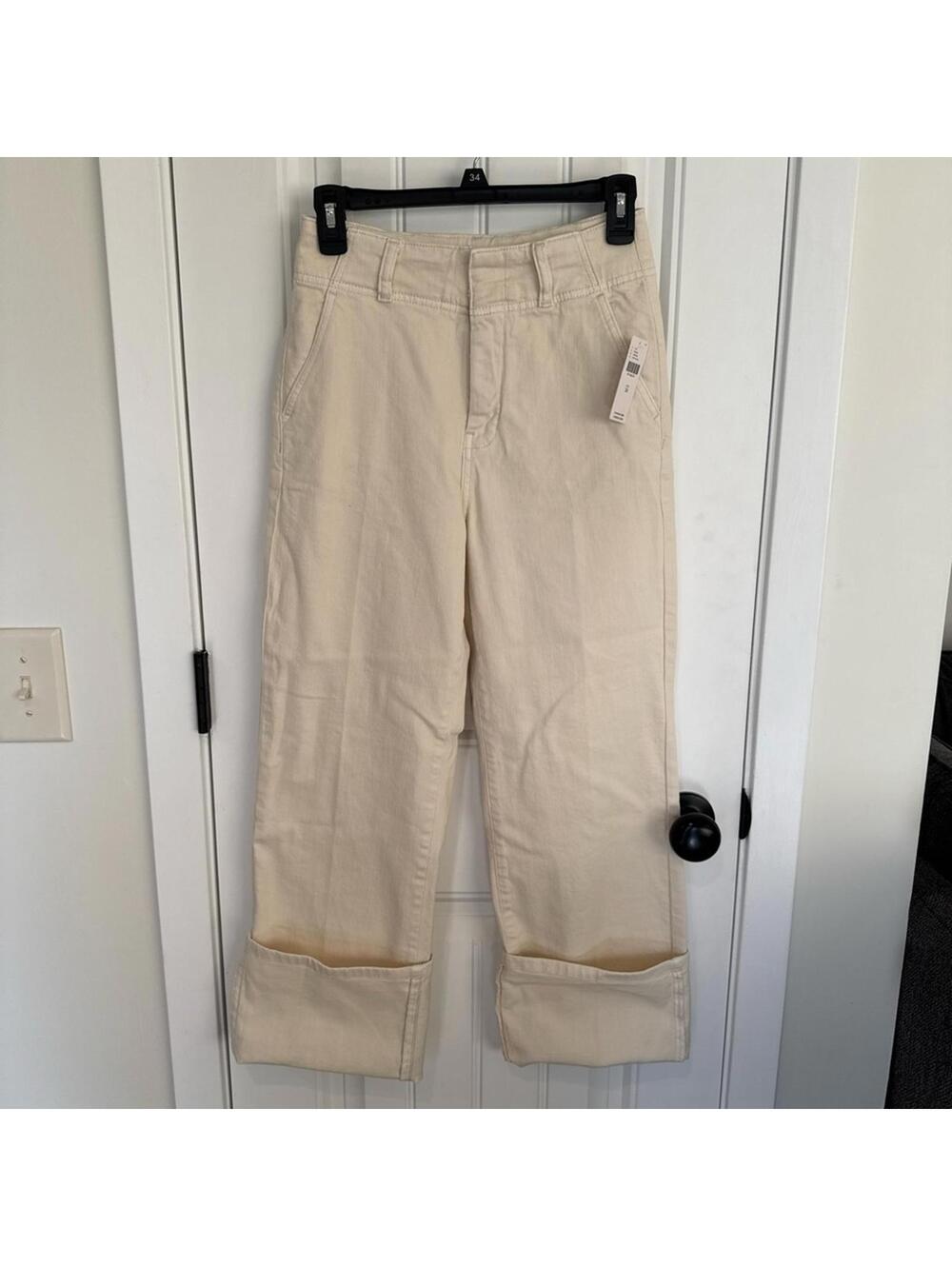 New Pilcro Anthropologie Cream High-Waisted Pants-26